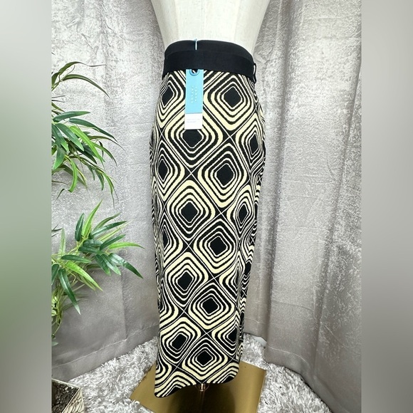 NWT Tanya Taylor Candace Geo-Jacquard Print Midi Skirt in Cream & Black Sz XS - Picture 9 of 13